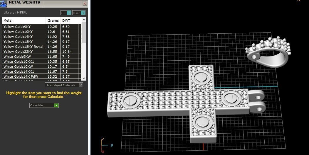 Pendant Cross Model 1717 3D print model_7
