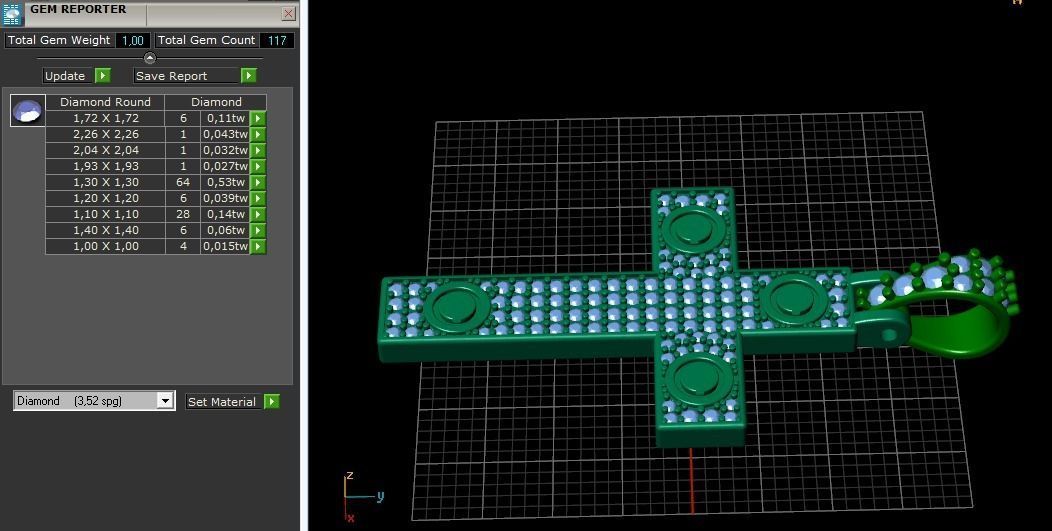 Pendant Cross Model 1717 3D print model_8