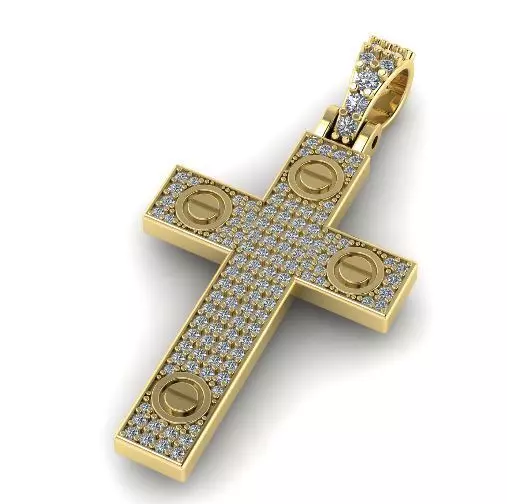 Pendant Cross Model 1717 3D print model_0