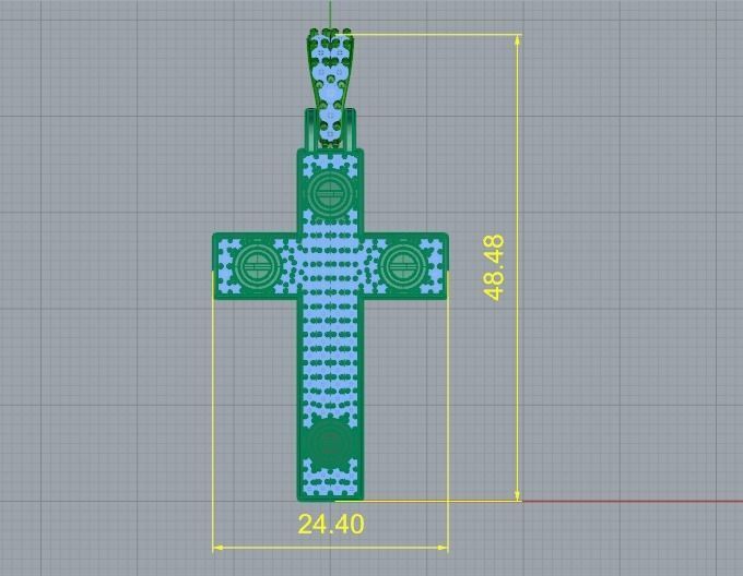 Pendant Cross Model 1717 3D print model_5