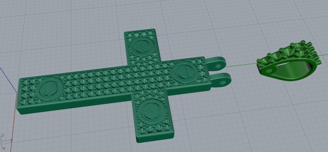 Pendant Cross Model 1717 3D print model_2