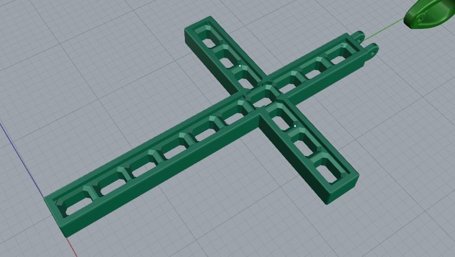 Pendant cross Model 1714 3D print model_4