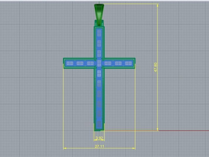 Pendant cross Model 1714 3D print model_6