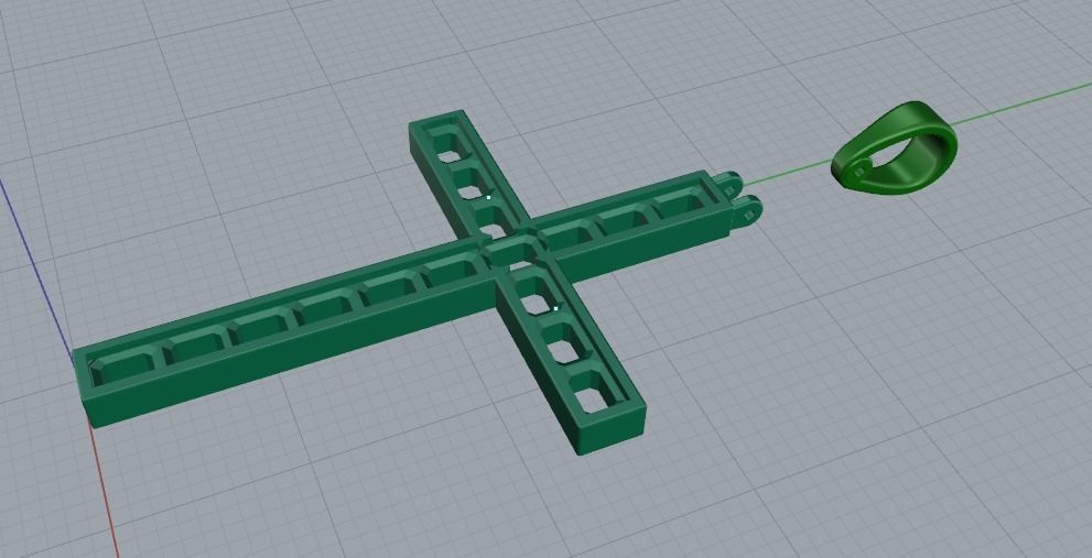 Pendant cross Model 1714 3D print model_3