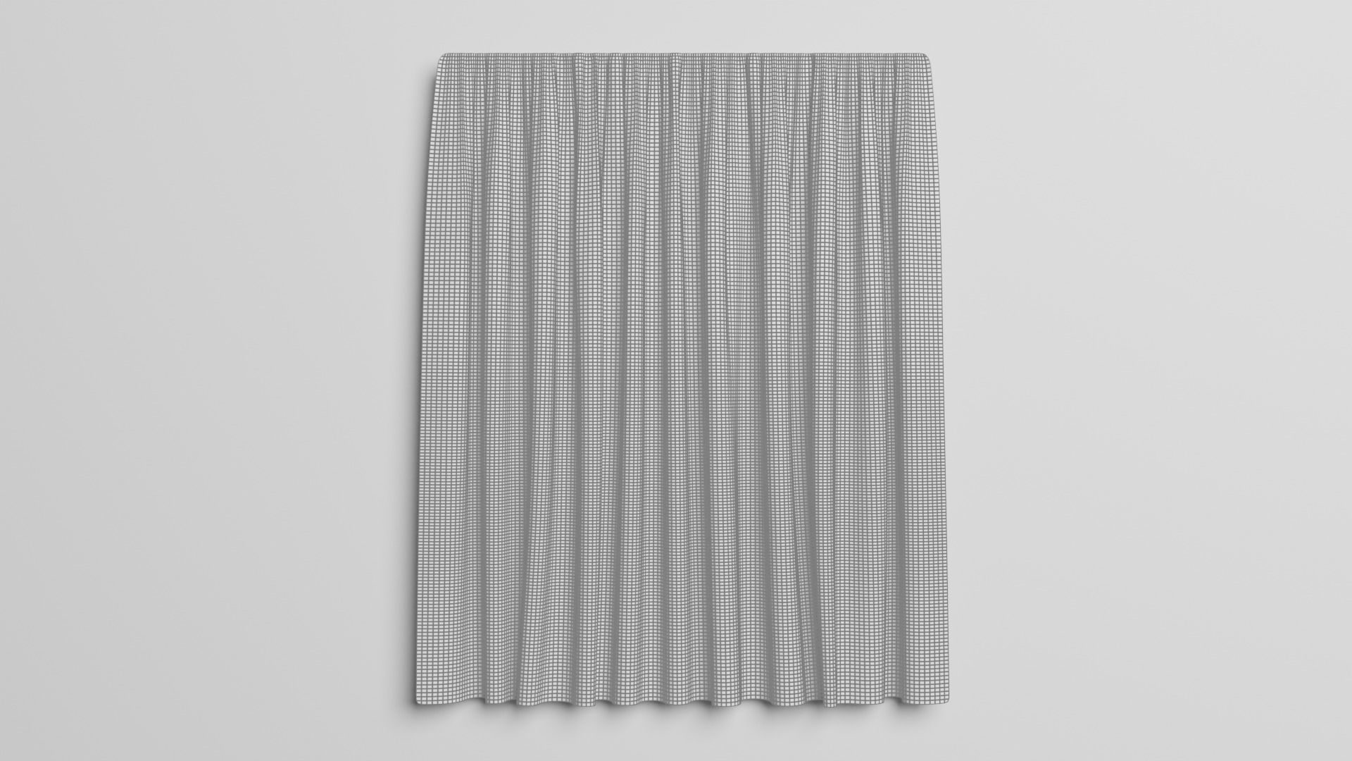 Realistic Curtain pleated skirt Low-poly 3D model_3