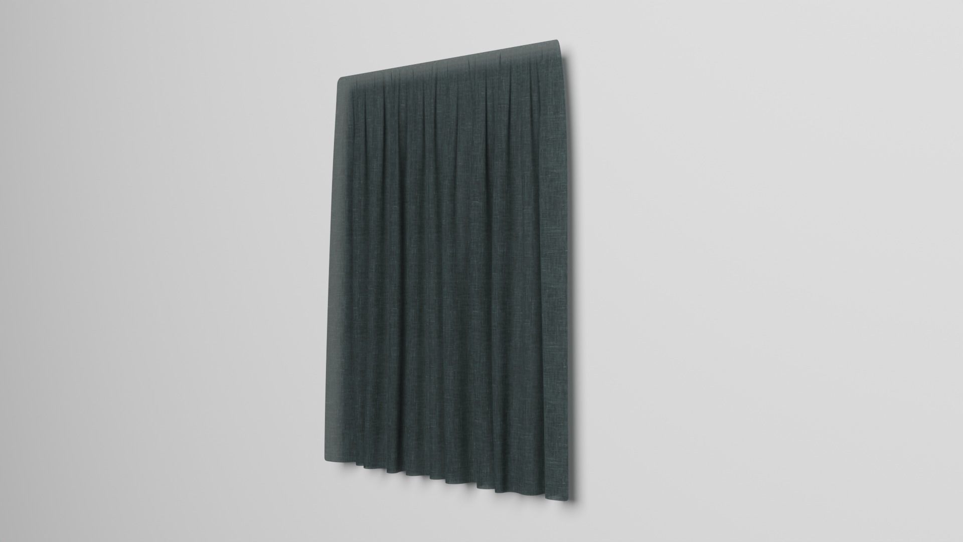 Realistic Curtain pleated skirt Low-poly 3D model_2