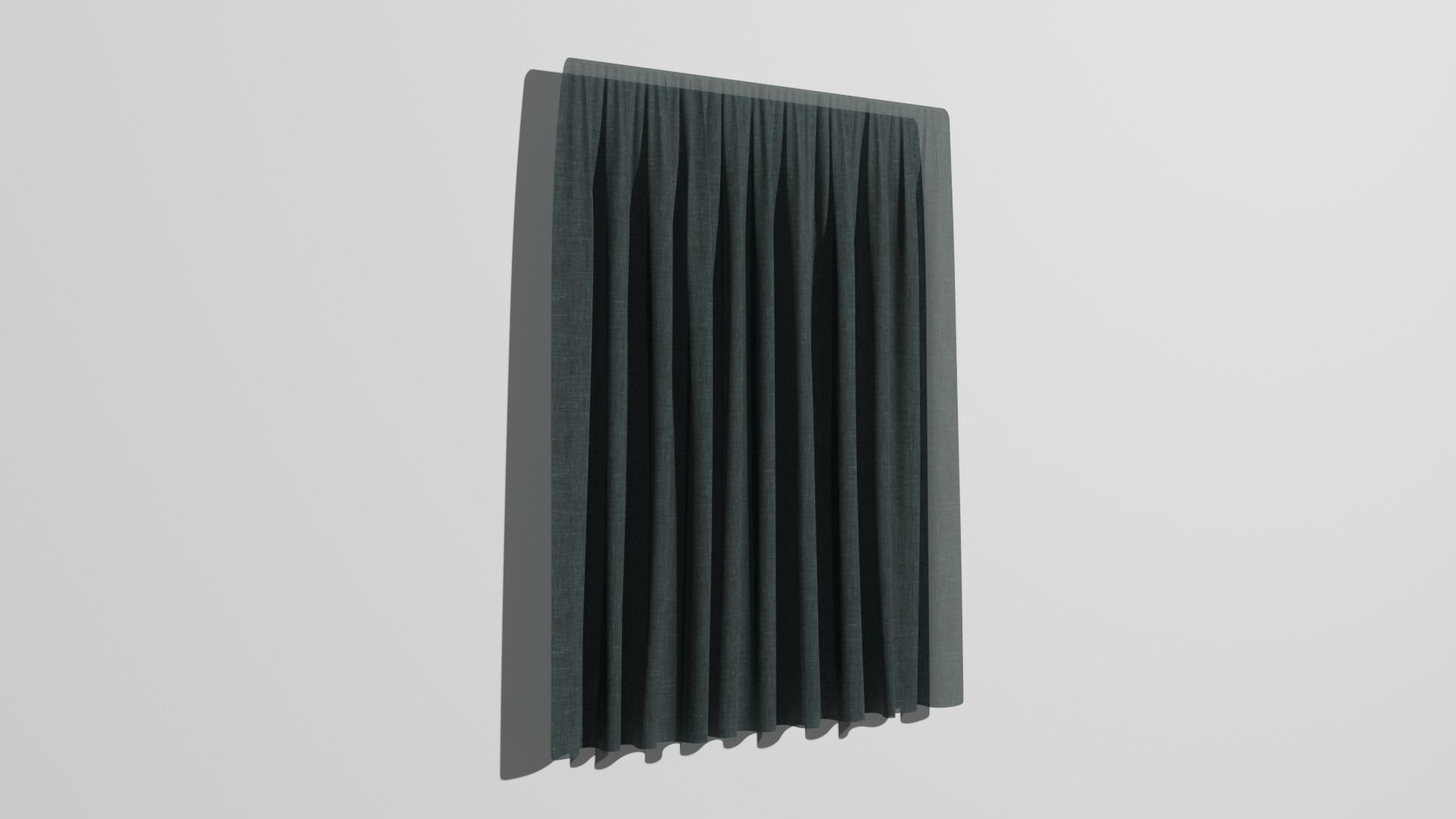 Realistic Curtain pleated skirt Low-poly 3D model_1