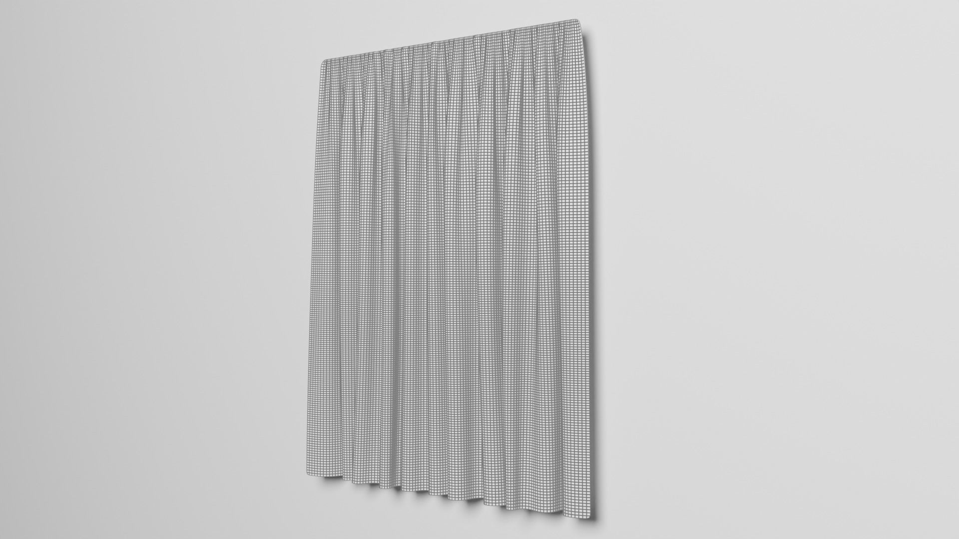 Realistic Curtain pleated skirt Low-poly 3D model_5