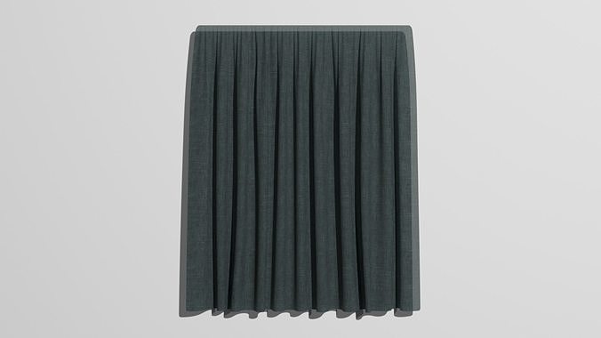 Realistic Curtain pleated skirt Low-poly 3D model