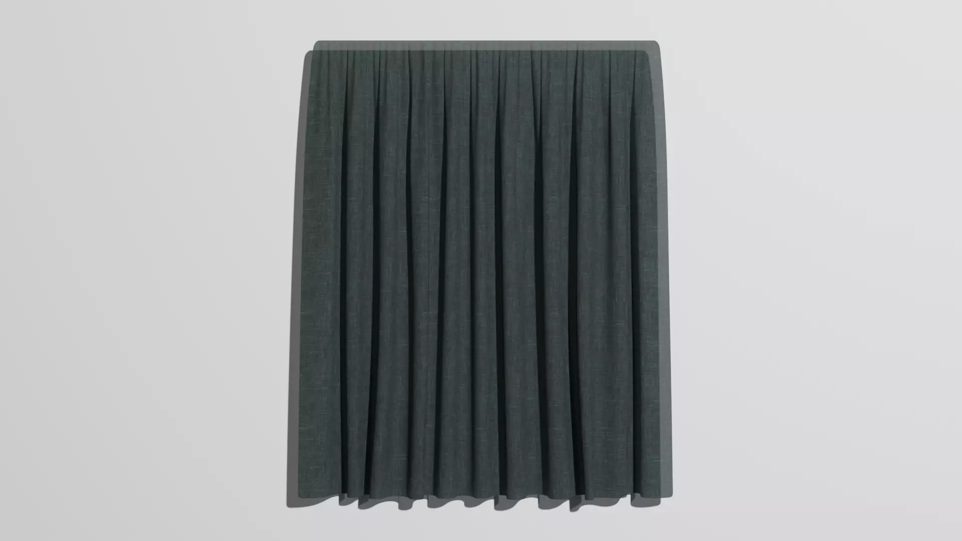 Realistic Curtain pleated skirt Low-poly 3D model_0