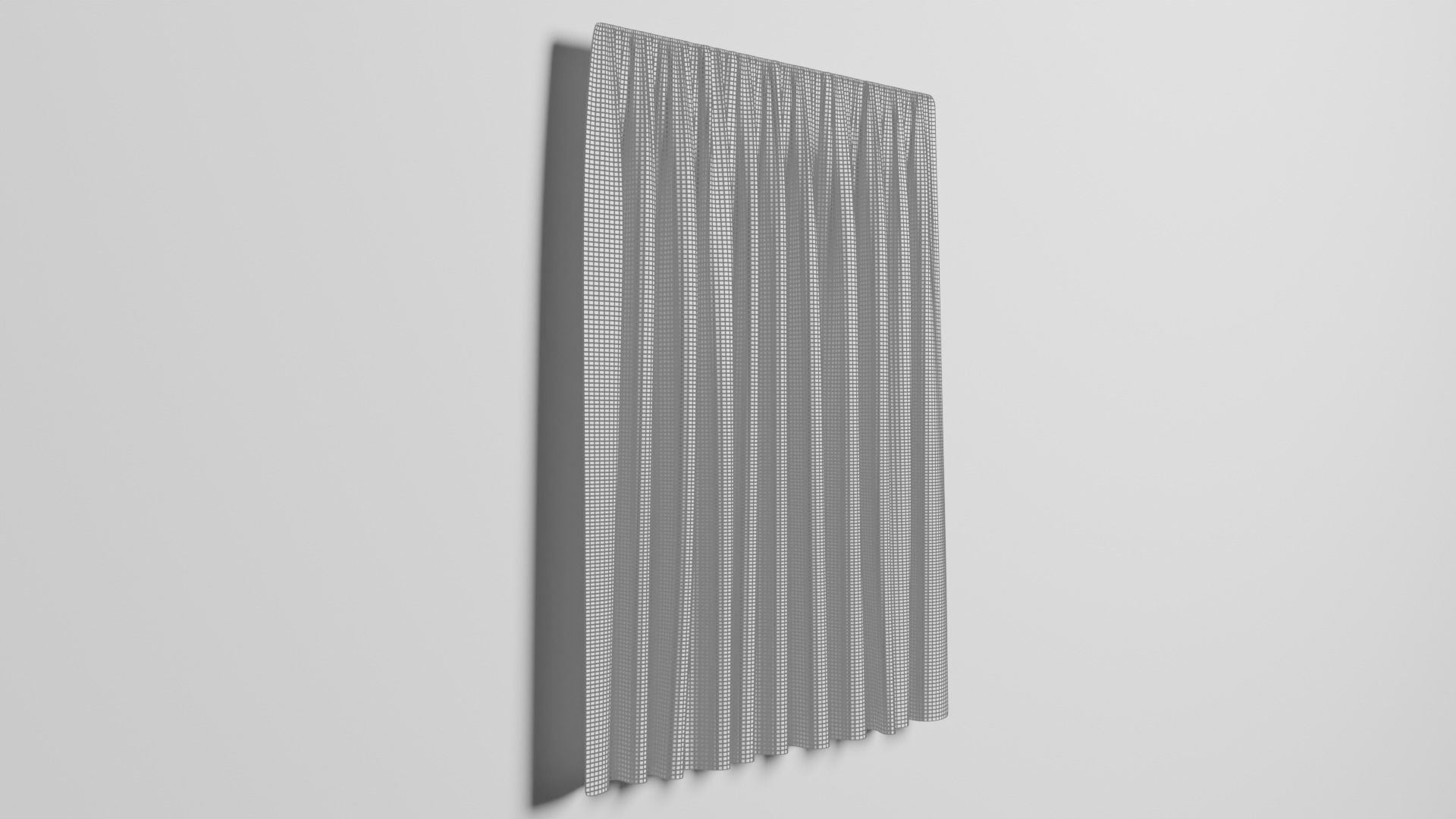 Realistic Curtain pleated skirt Low-poly 3D model_4
