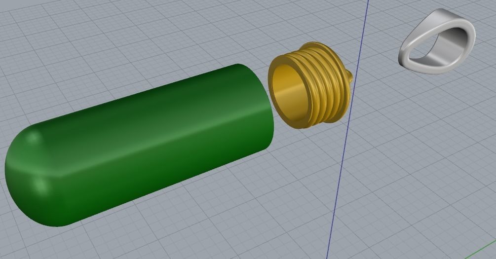 Pill box pendant Model 1709 3D print model_4