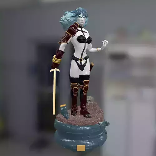 TAARNA overwatch - female warrior statue 3D print model