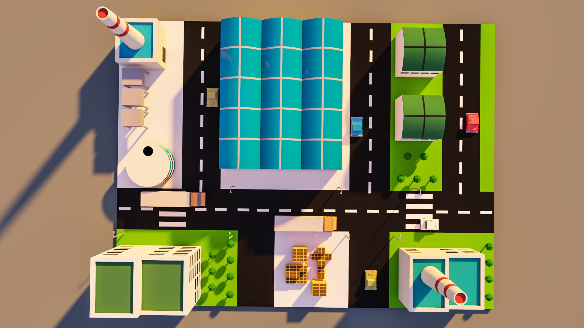 Low Poly factory- Low Poly Assets Low-poly 3D model Low-poly 3D model_4