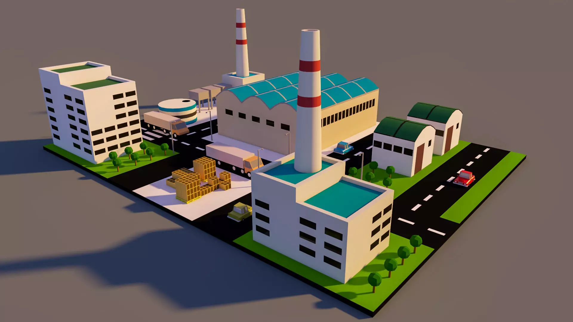 Low Poly factory- Low Poly Assets Low-poly 3D model Low-poly 3D model_0