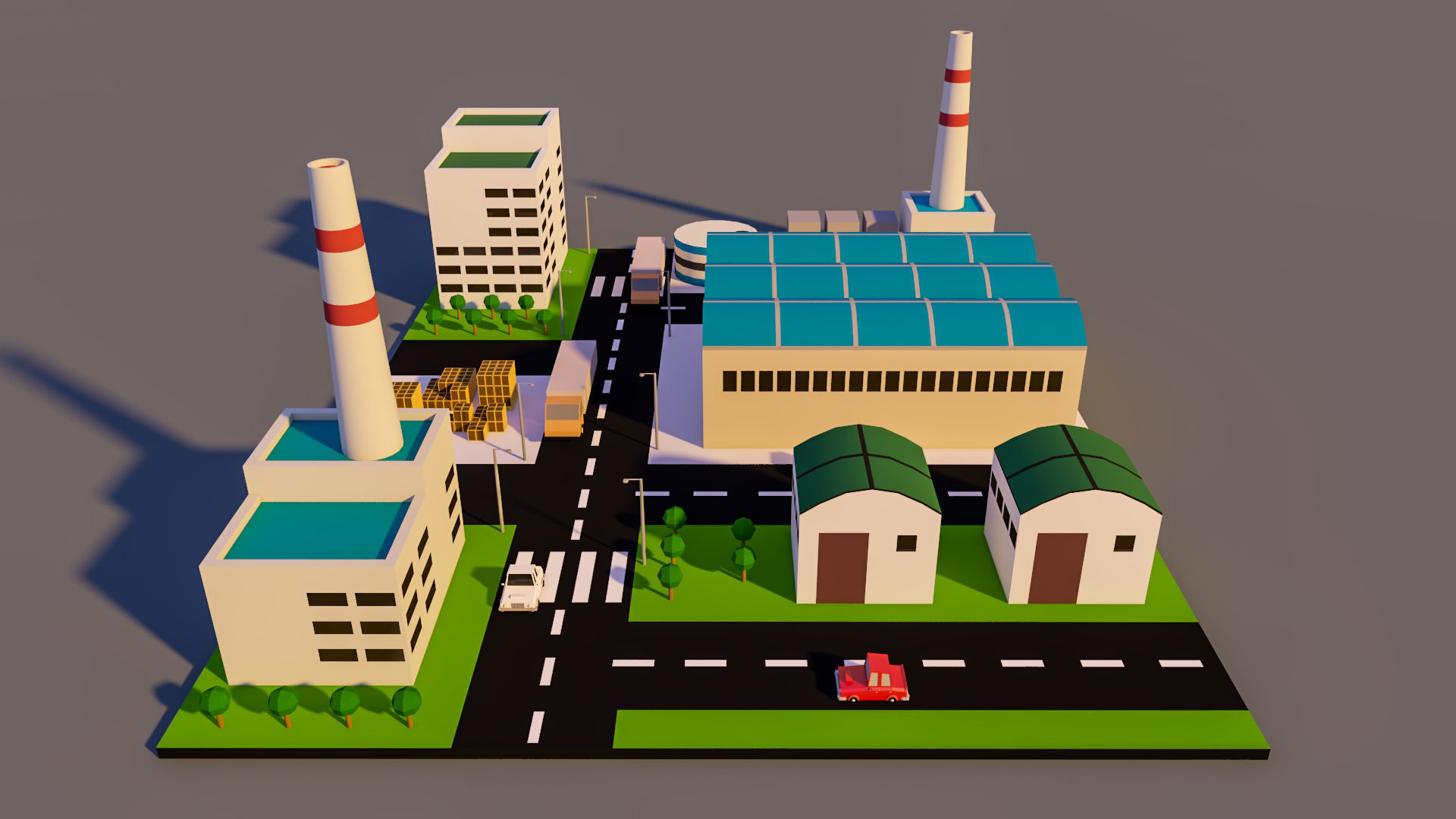Low Poly factory- Low Poly Assets Low-poly 3D model Low-poly 3D model_1