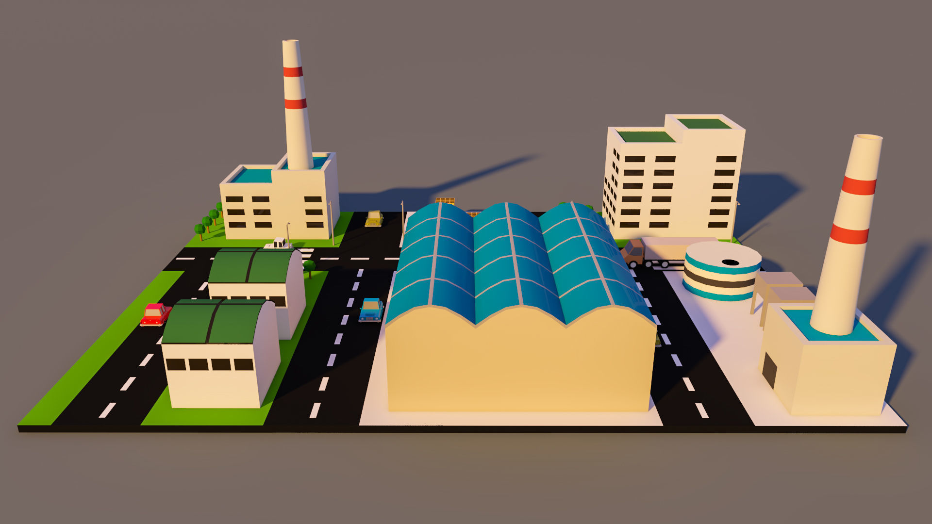 Low Poly factory- Low Poly Assets Low-poly 3D model Low-poly 3D model_3