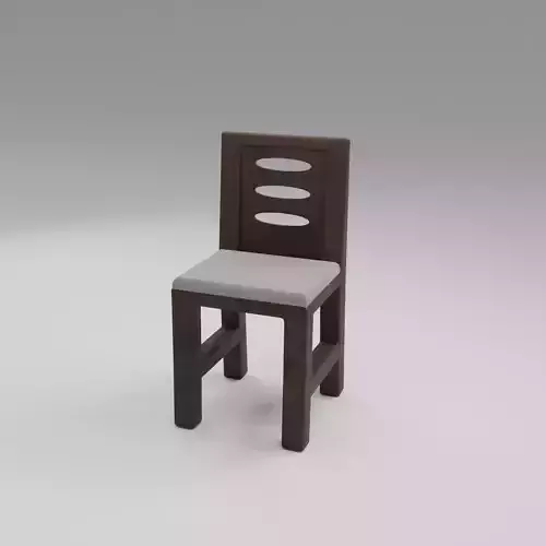Solid Wood Chair Low-poly 3D model