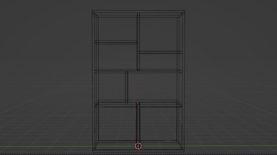 CupBoard bookcase with shelves Free low-poly 3D model_1