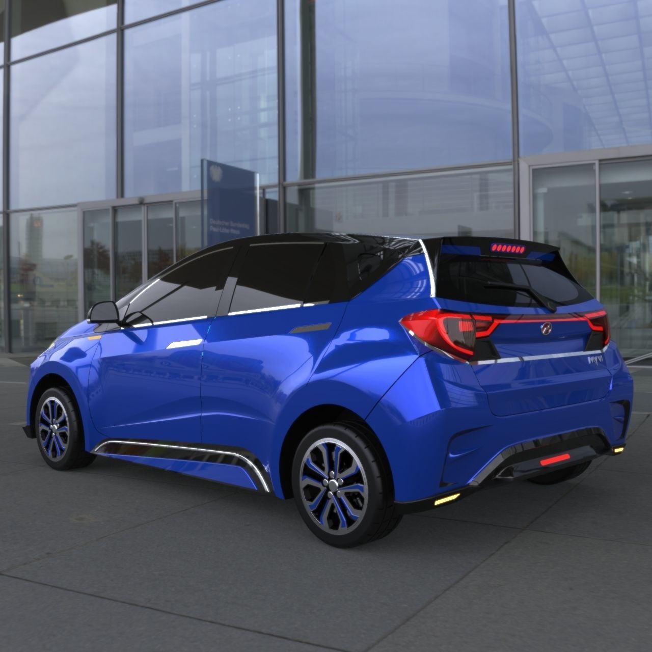 Compact Car Concept  3D model_1