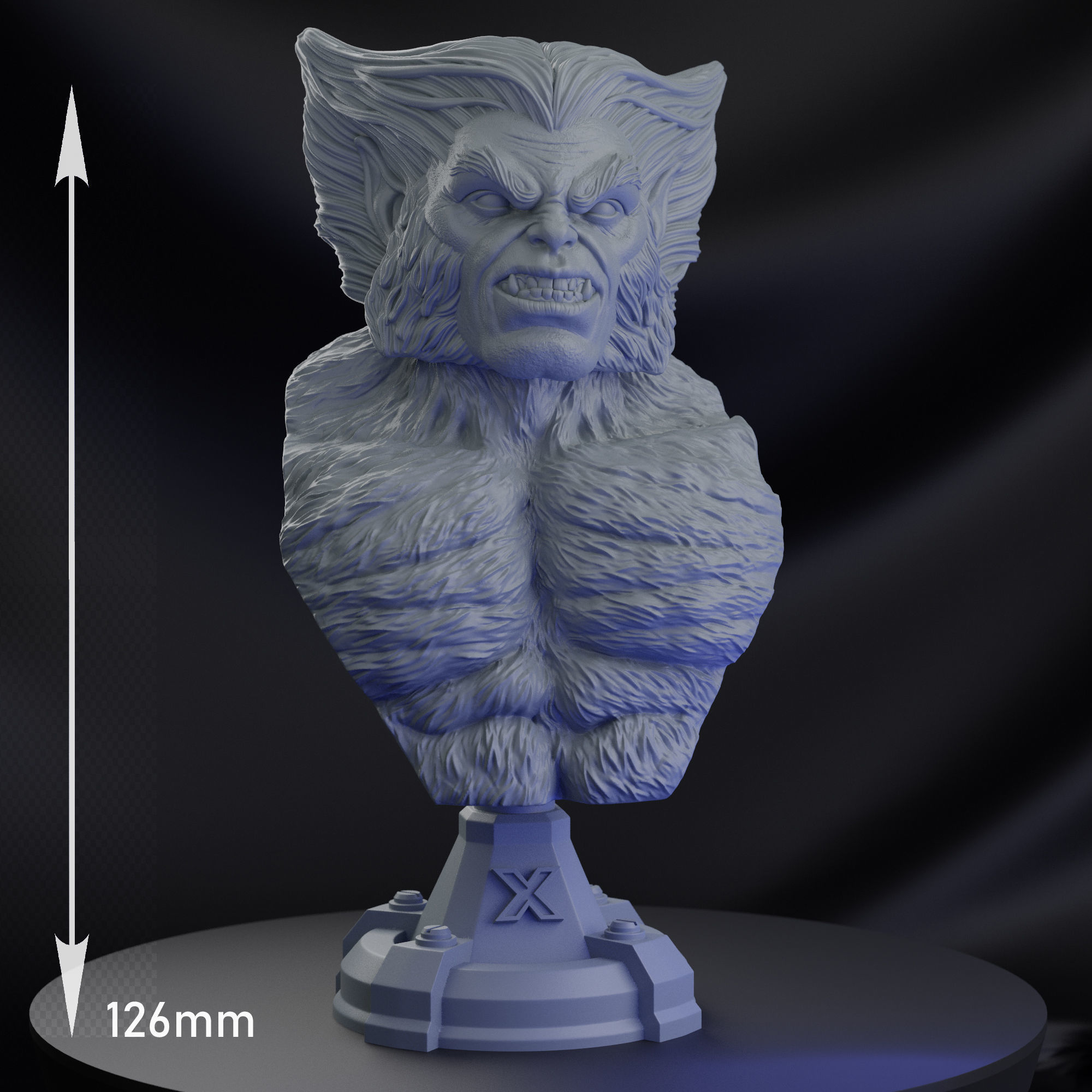 BEAST X-MEN BUST 3D print model_4