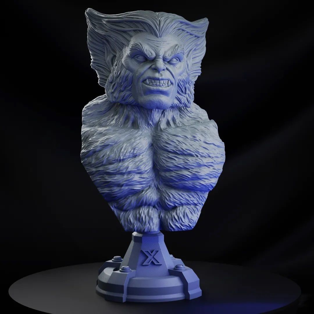 BEAST X-MEN BUST 3D print model_14