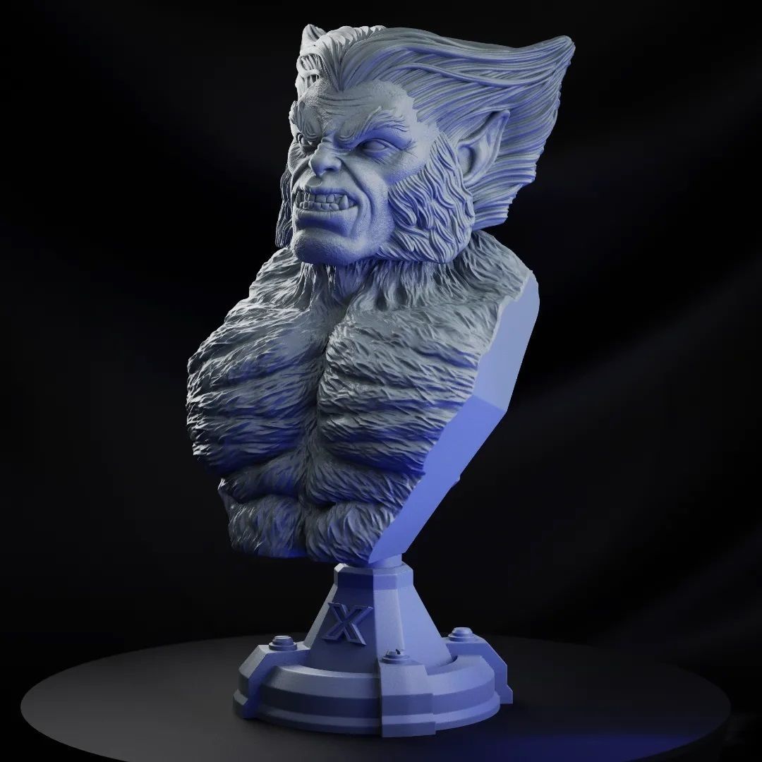 BEAST X-MEN BUST 3D print model_15