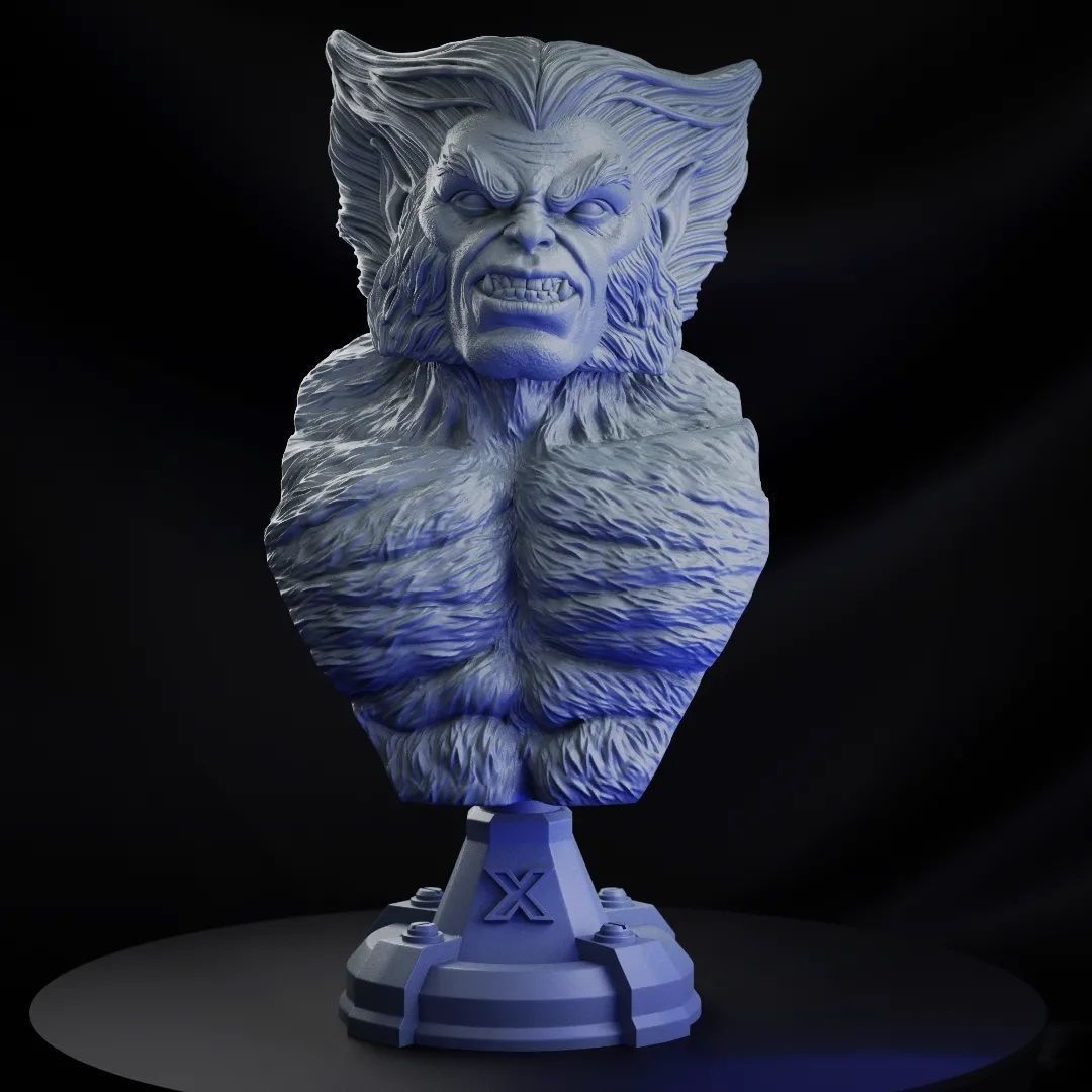 BEAST X-MEN BUST 3D print model_13