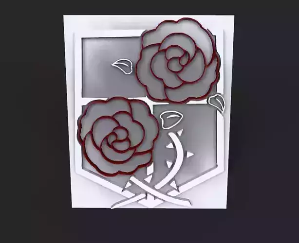 Shingeki no Kyojin logo 3D Attack on titan Garrison troops 3D print model