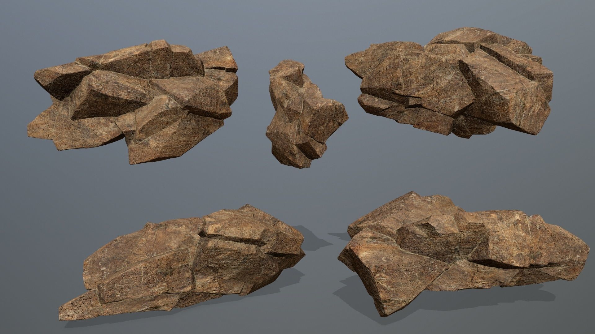 desert rocks  Low-poly 3D model_16