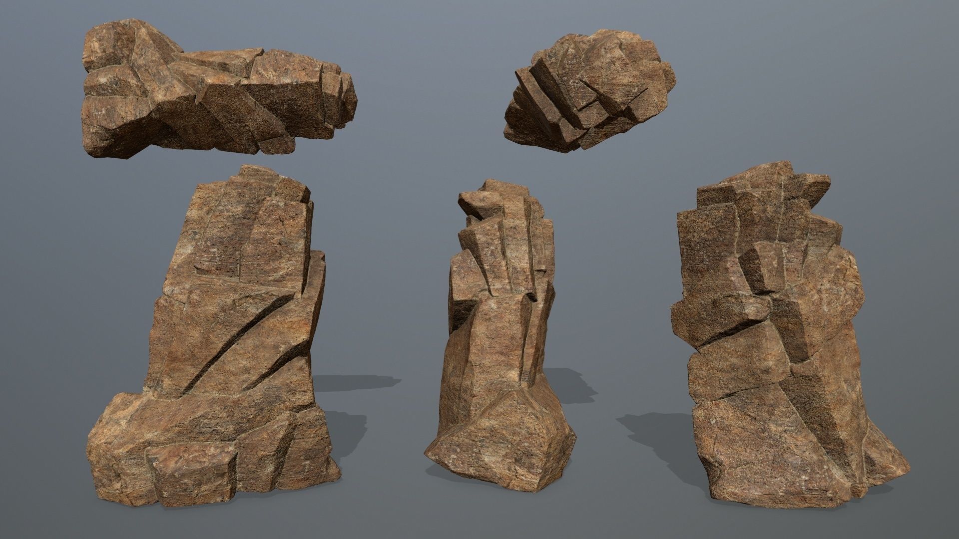 desert rocks  Low-poly 3D model_10