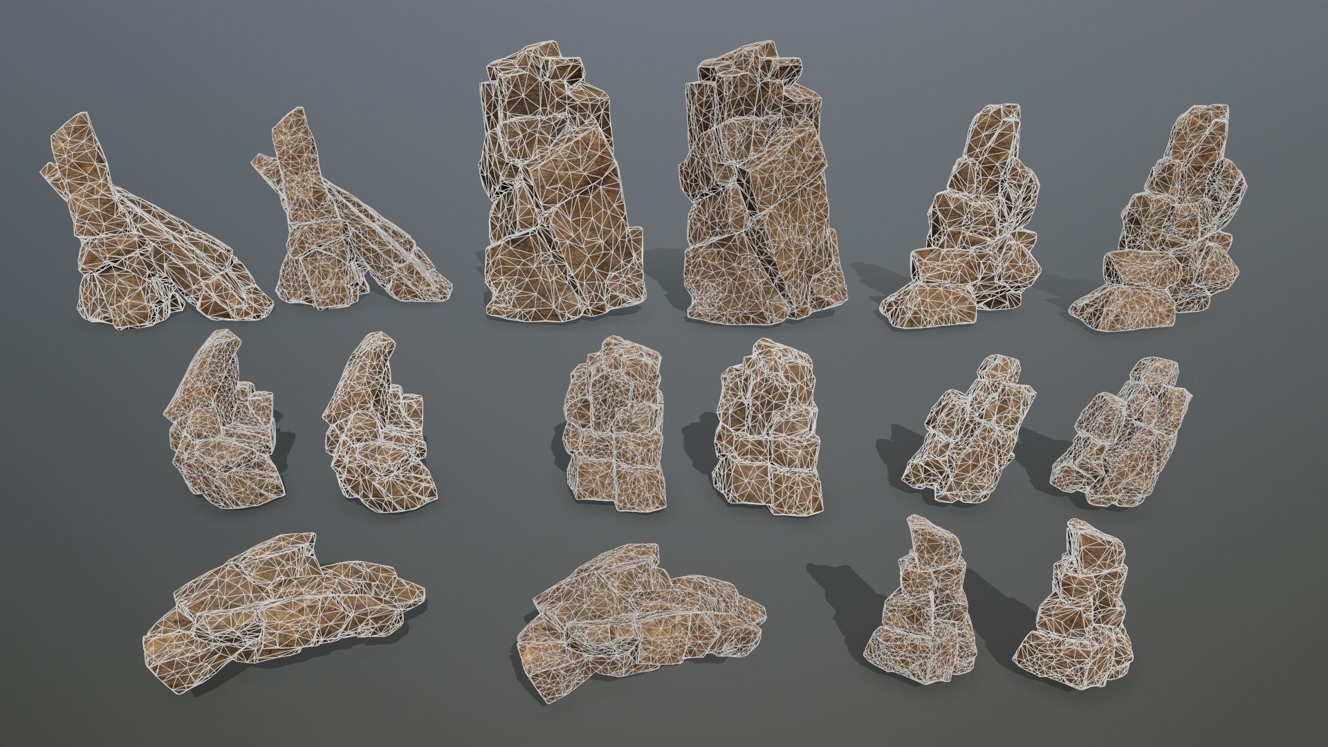 desert rocks  Low-poly 3D model_18