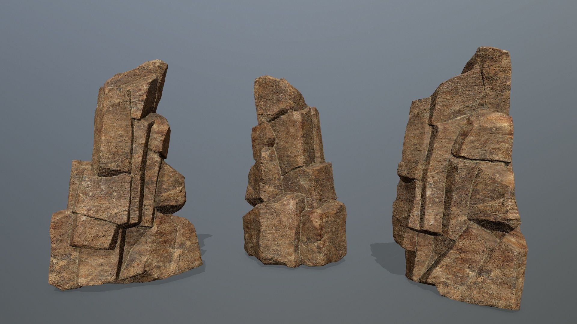 desert rocks  Low-poly 3D model_15