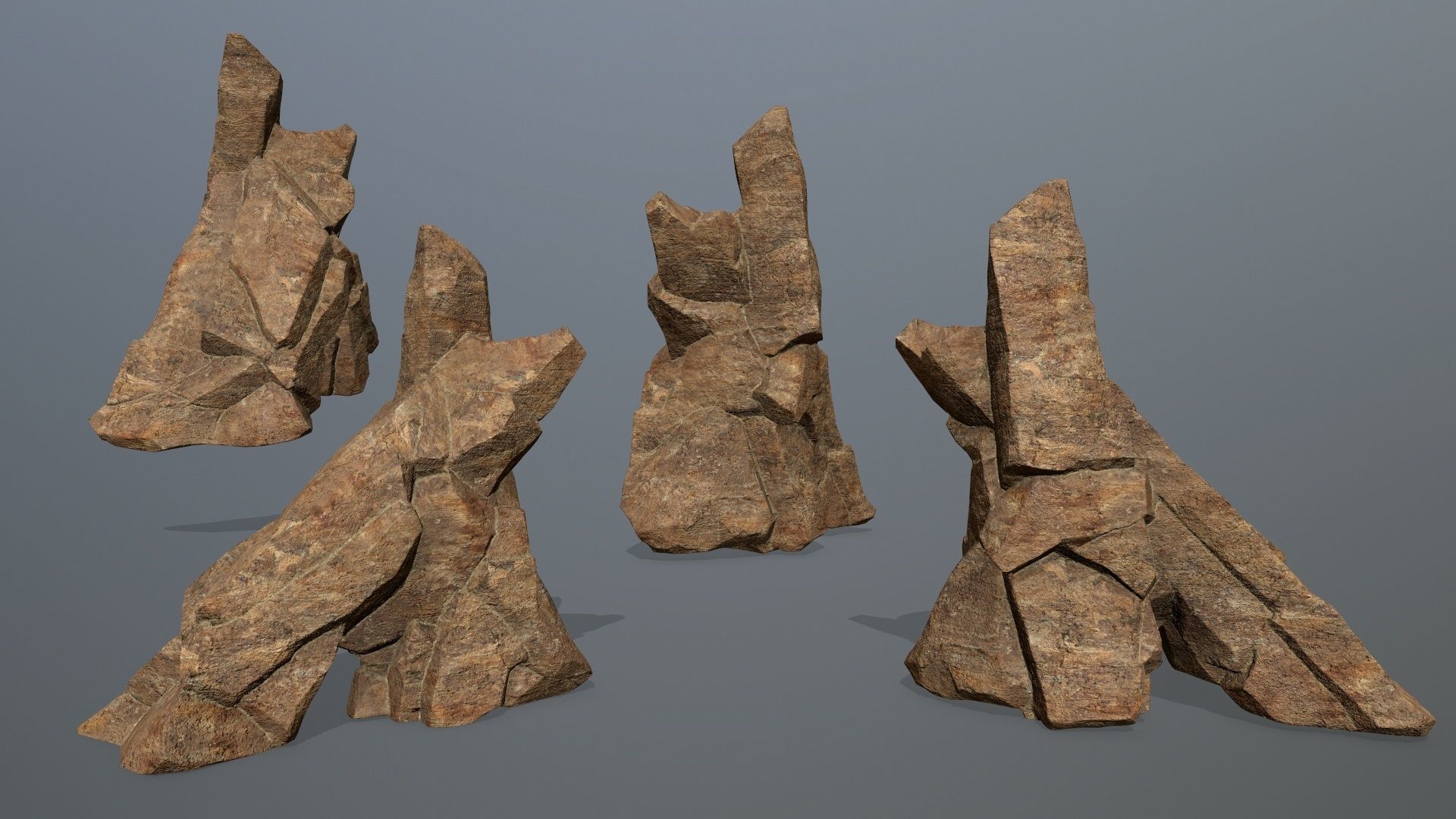 desert rocks  Low-poly 3D model_9