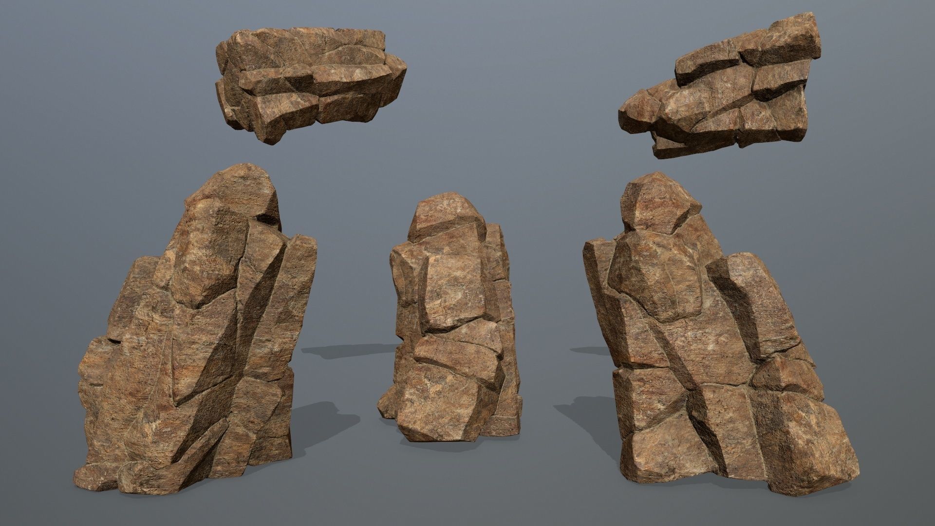 desert rocks  Low-poly 3D model_12