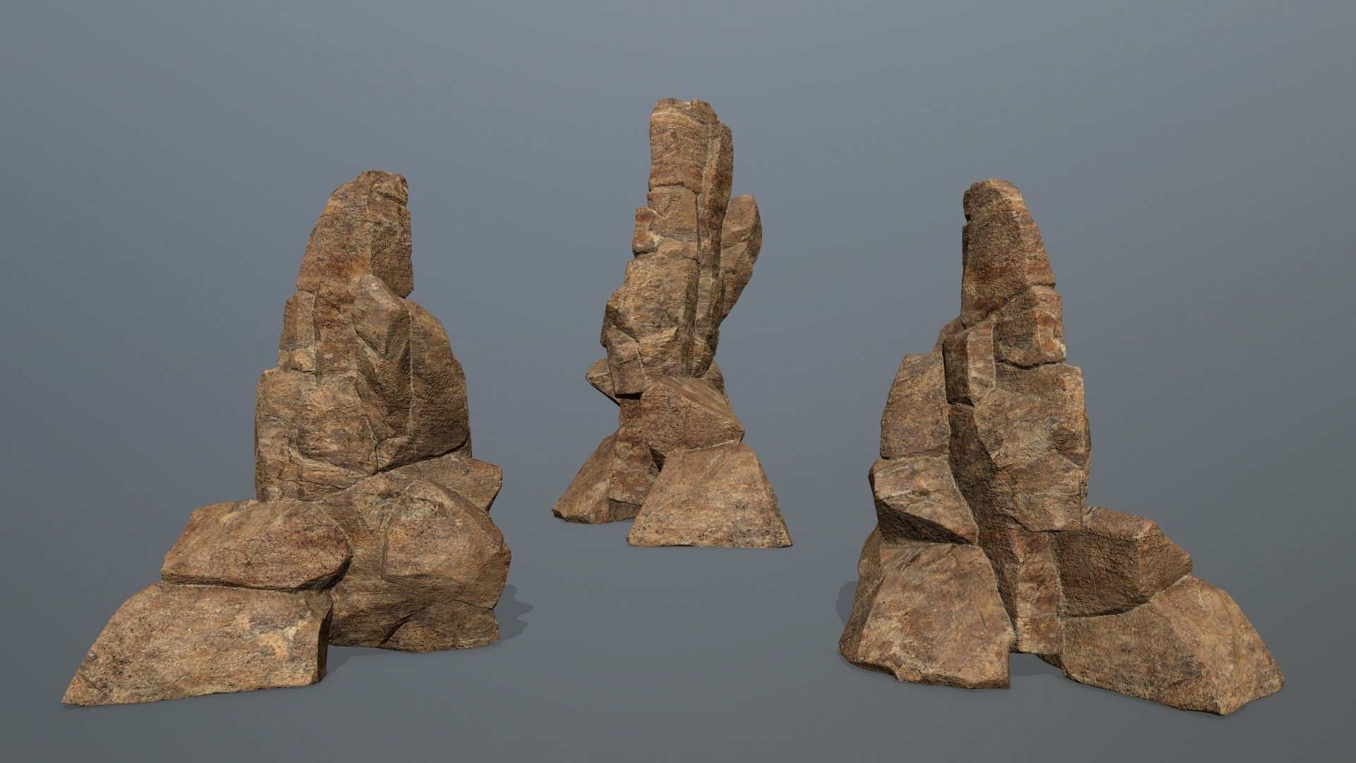 desert rocks  Low-poly 3D model_11