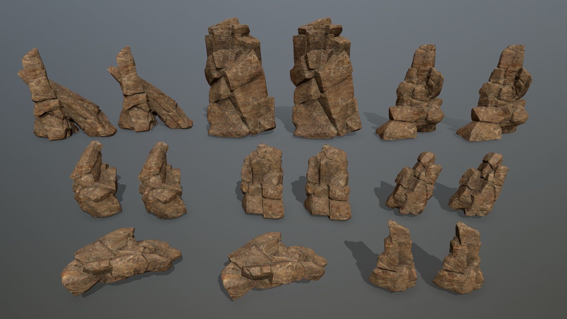 desert rocks  Low-poly 3D model_17