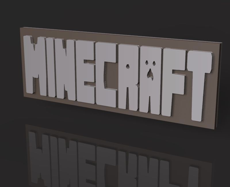 Minecraft logo 3D 3D print model_5