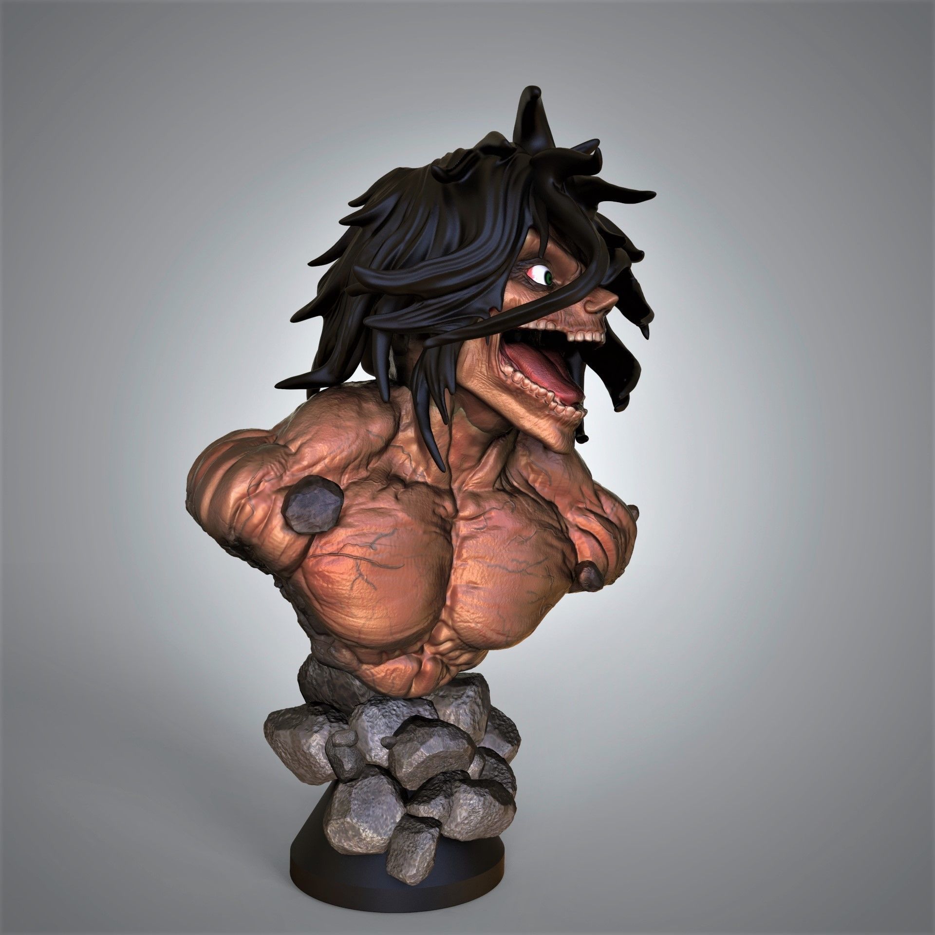 Titan Eren Bust 3D print model_4