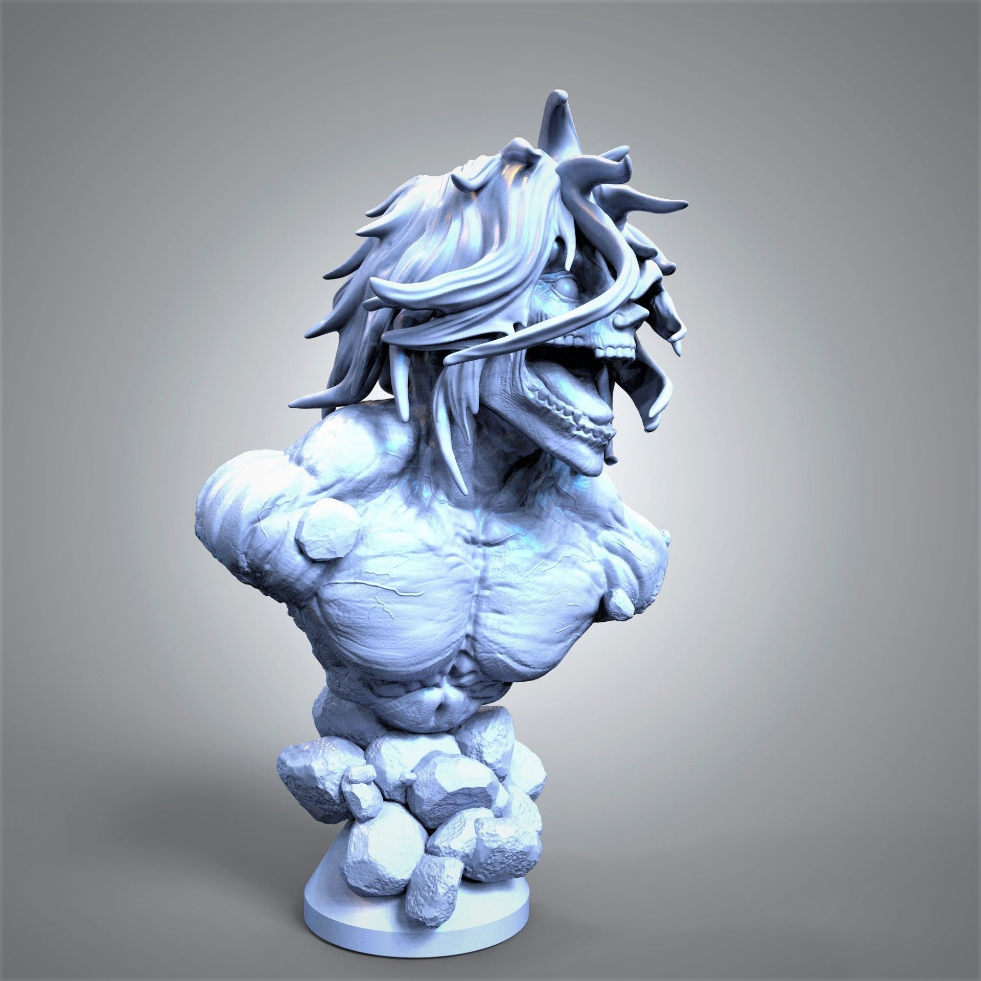 Titan Eren Bust 3D print model_5