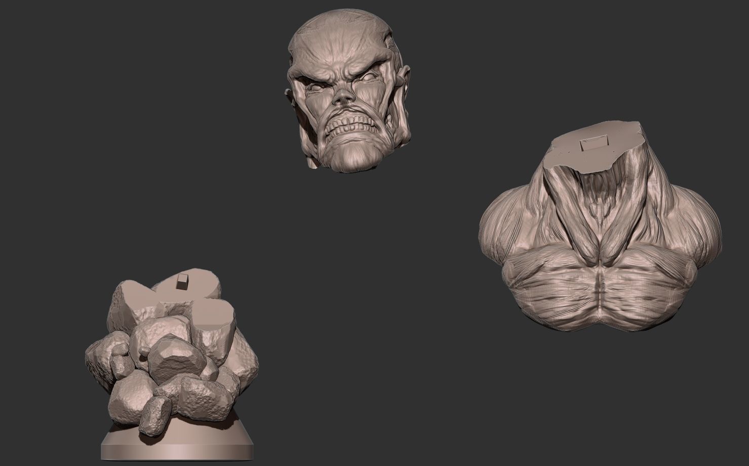 Titan colosal Bust 3D print model_5