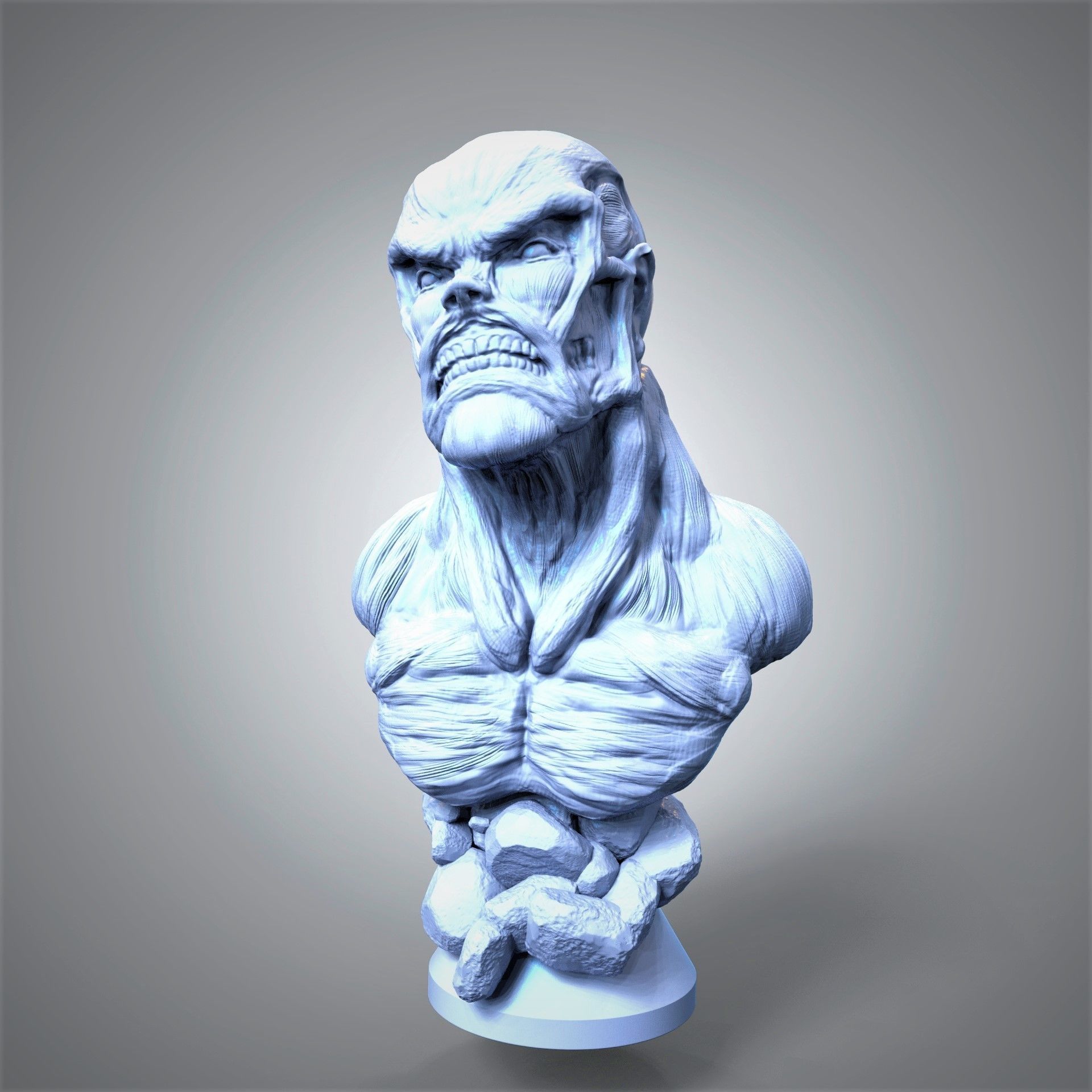 Titan colosal Bust 3D print model_3