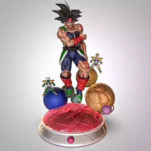 Bardock statue of dragon ball character 3D print model