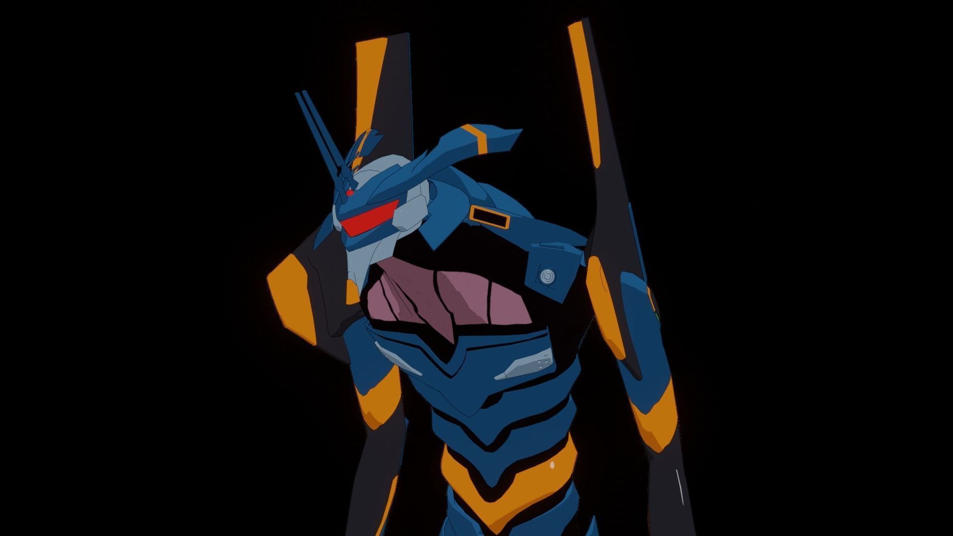 Rigged EVA 06 Unit Neon Genesis Evangelion Low-poly 3D model_38