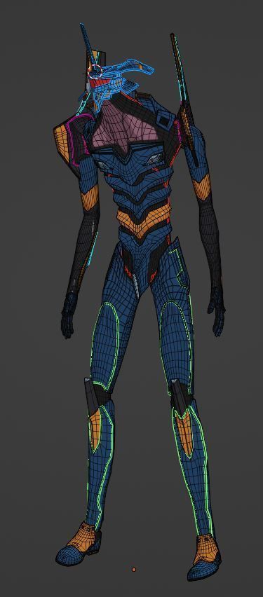 Rigged EVA 06 Unit Neon Genesis Evangelion Low-poly 3D model_20