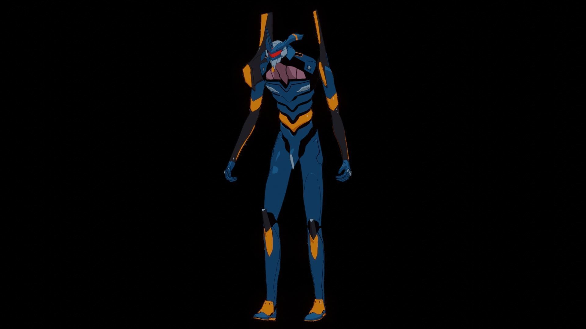 Rigged EVA 06 Unit Neon Genesis Evangelion Low-poly 3D model_40