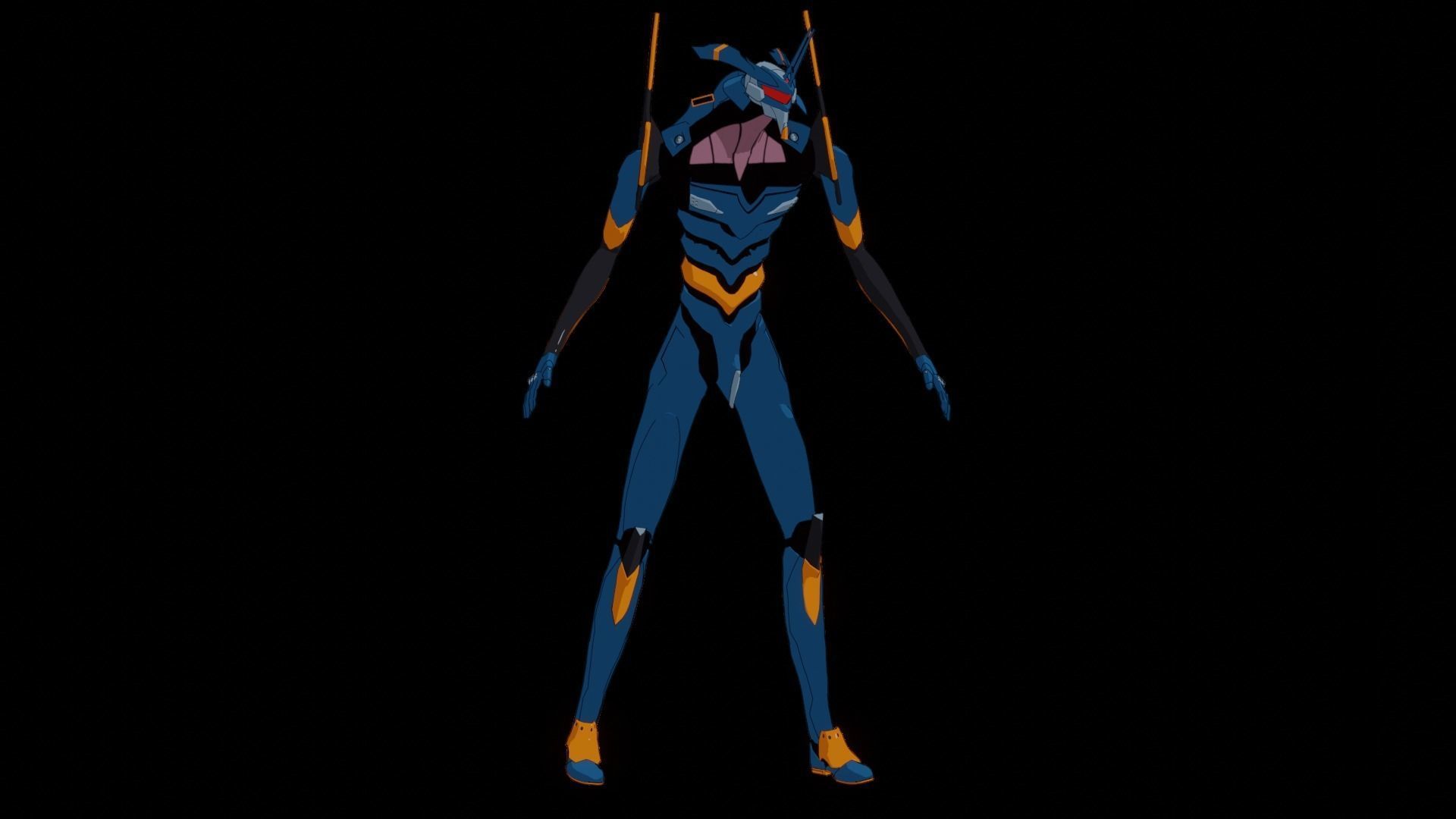 Rigged EVA 06 Unit Neon Genesis Evangelion Low-poly 3D model_39