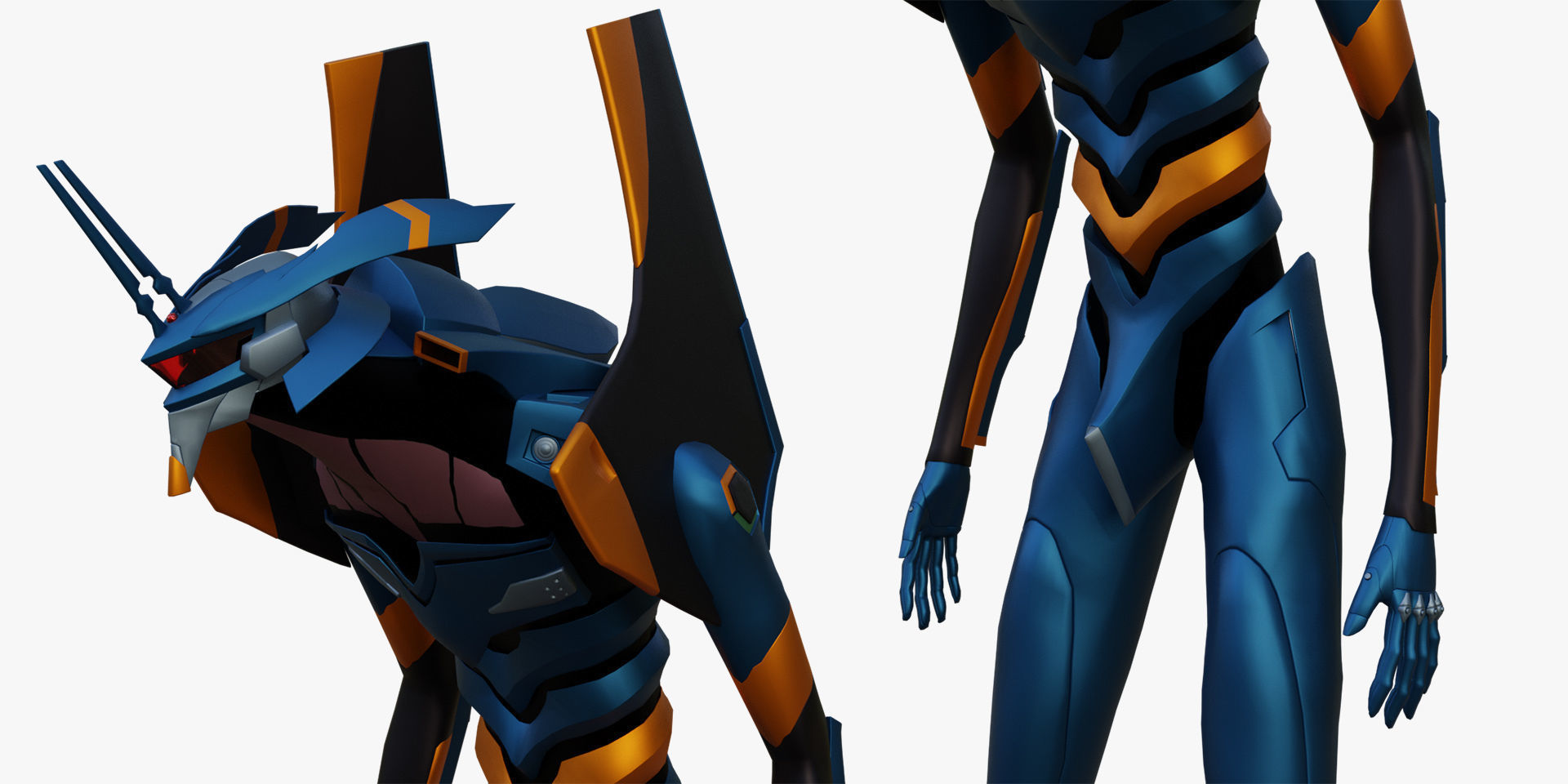 Rigged EVA 06 Unit Neon Genesis Evangelion Low-poly 3D model_9
