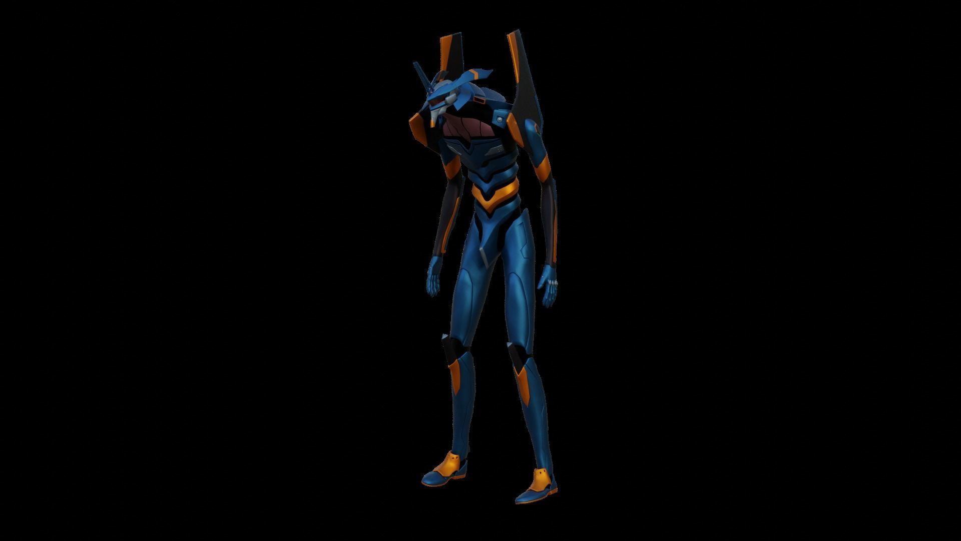 Rigged EVA 06 Unit Neon Genesis Evangelion Low-poly 3D model_25