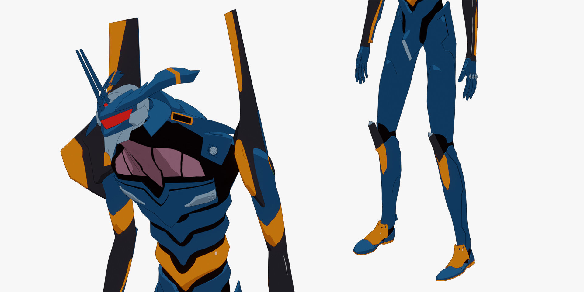 Rigged EVA 06 Unit Neon Genesis Evangelion Low-poly 3D model_6